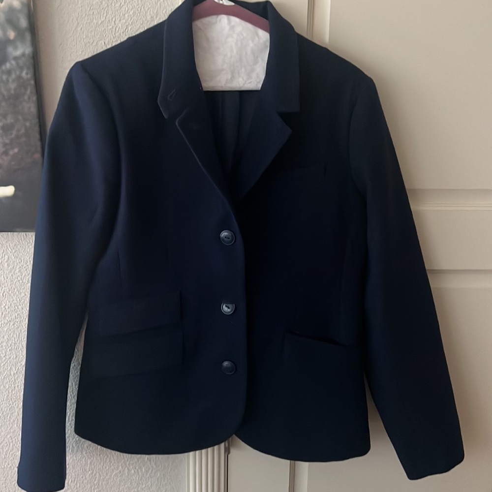 Quince Italian Wool Stand Collar Blazer Navy Blue Outerwear MEDIUM - Picture 7 of 16